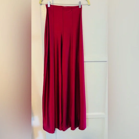 Ripley Rader Shiny stretch Fuscia wide leg pant size small - Picture 1 of 4